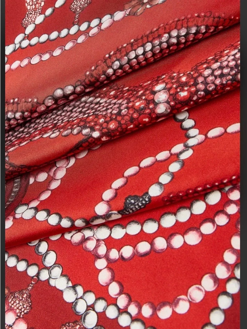 Lanvin Red Bow Pattern Silk Scarf 87cm x 89cm